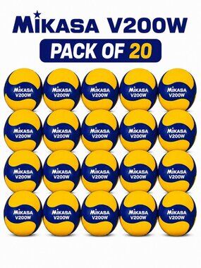 Mikasa V200W 2019 Official FIVB Indoor Volleyball - Blue/Yellow (pack of 20)